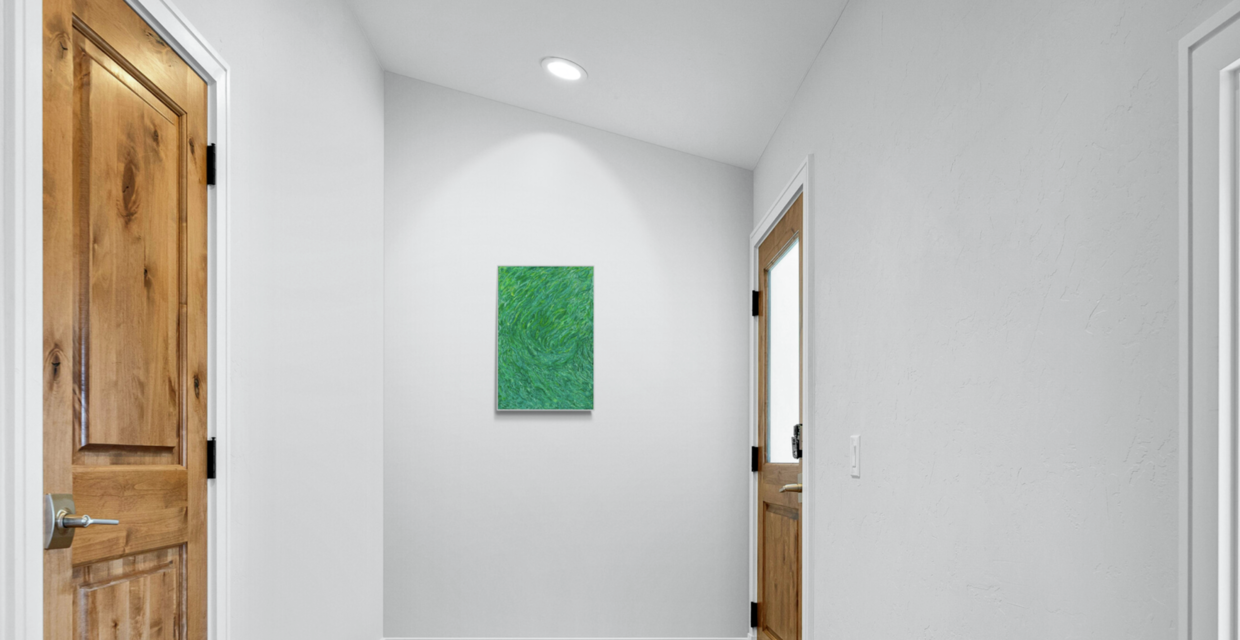 Artwork displayed in interior setting